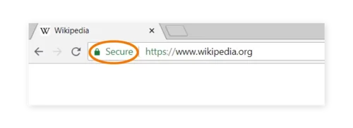 检查网站的安全性方法是查看 URL 栏位旁的锁定图示。